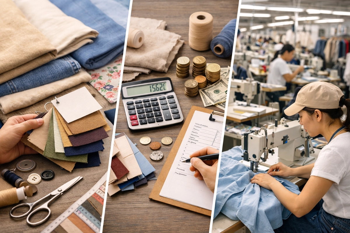 ขั้นตอนเริ่มผลิตเสื้อผ้า ตั้งแต่เลือกผ้า คิดต้นทุน และสั่งผลิตกับโรงงานผลิตเสื้อ