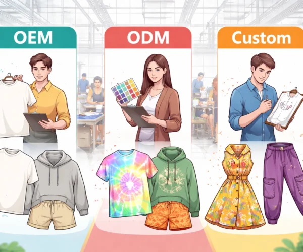 เปรียบเทียบการผลิตเสื้อผ้าแบบ OEM ODM และ Custom จากโรงงานผลิตเสื้อ